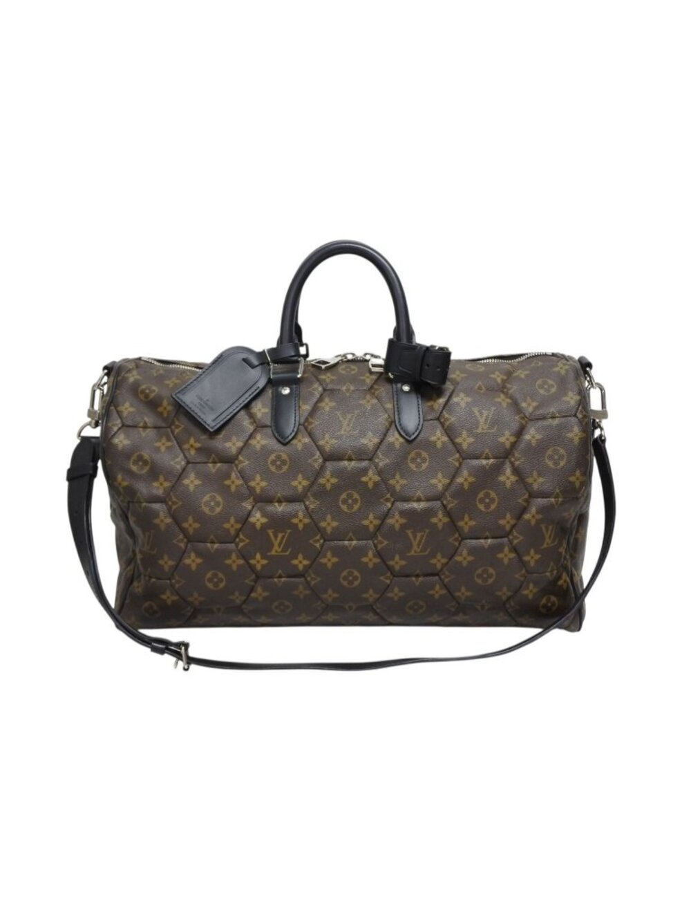 Louis Vuitton Keepall Bandouliere 45 Boston Bag Monogram Macassar Hexagon